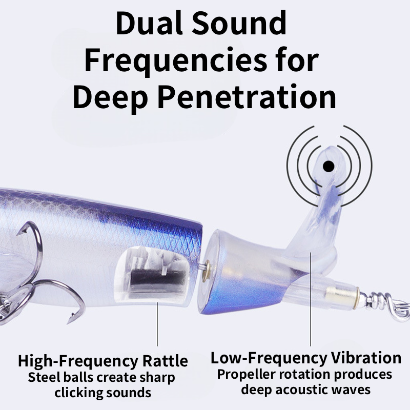ptp-m-3-1 Propeller Topwater Pencil Lure – Floating Prop Bait with 3D Eyes & Reinforced Hooks
