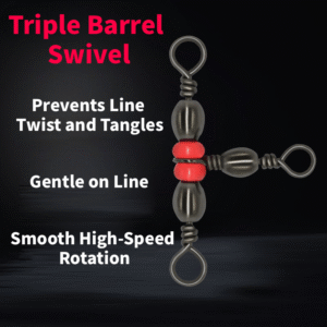 twf-m-1-1 Three-Way Fishing Swivels – Anti-Twist Tackle Connectors (10 pcs Pack)