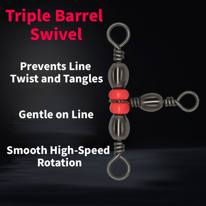 twf-m-1-1 Three-Way Fishing Swivels – Anti-Twist Tackle Connectors (10 pcs Pack)