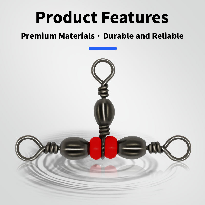 twf-m-2-1 Three-Way Fishing Swivels – Anti-Twist Tackle Connectors (10 pcs Pack)