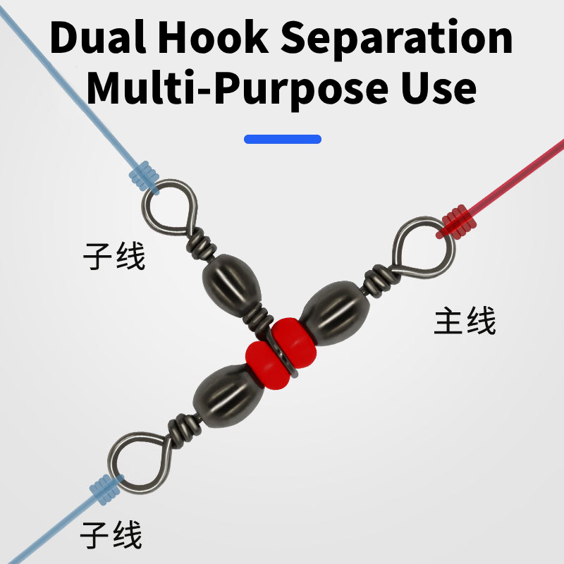 twf-m-3-1 Three-Way Fishing Swivels – Anti-Twist Tackle Connectors (10 pcs Pack)